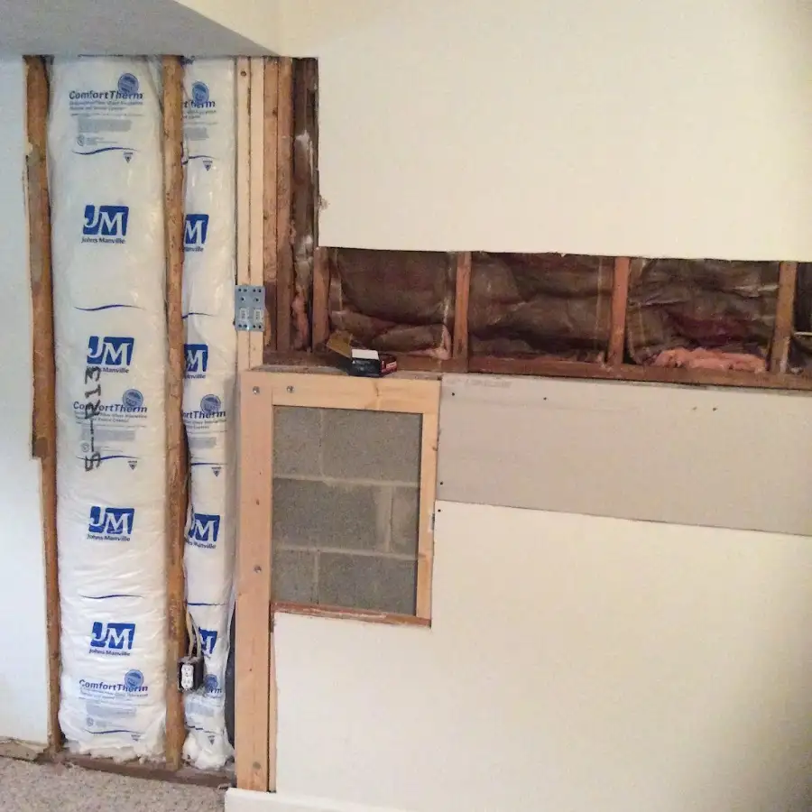 Wall insulation replacement during Contents Cleaning & Restoration in Northport